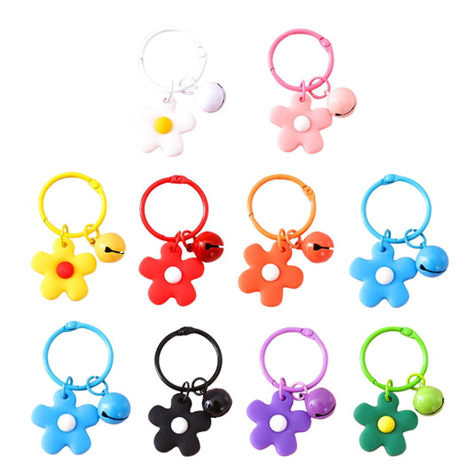 SKISUNO 10-Piece Handbag Charm Keychains with Flower and Bell Accessories for Women and Friends Set V1189-WXFWAL-20260326-02444
