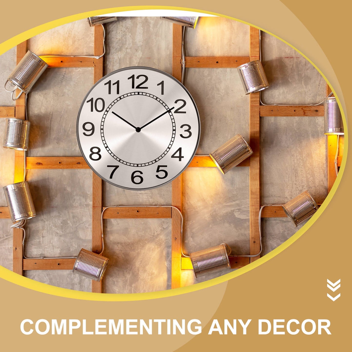 HOOWIFFY Aluminum Clock Face Replacement Dial for Wall Clocks, 1 Set and Easy to Install V1189-WXFWAL-20260326-02447