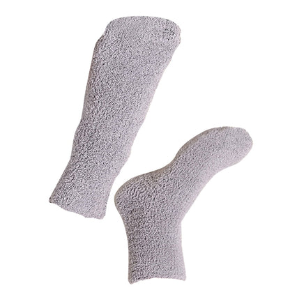 HOOWIFFY Mens Warm Bed Socks 1 Pair Thick Fuzzy Sleep Socks Grey 9.8x2.8x0.2in V1189-WXFWAL-20260326-02458