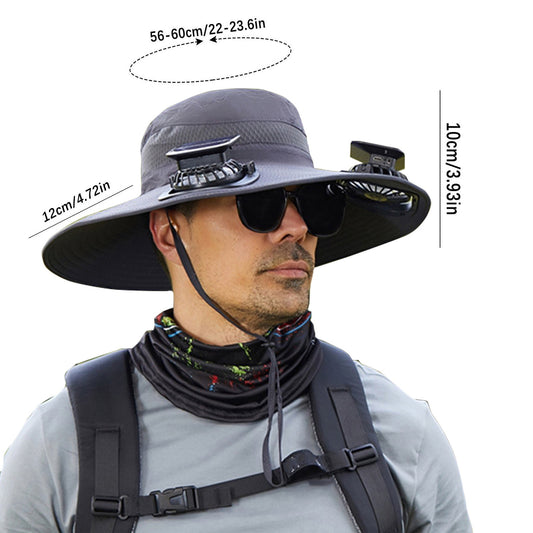 Darzheoy Solar Fan Hat Wide Brim Solar Fan Hat Outdoor Wide Brim Sun Hat with Solar Fan Fishing Hat, V1189-WXFWAL-20260326-02460