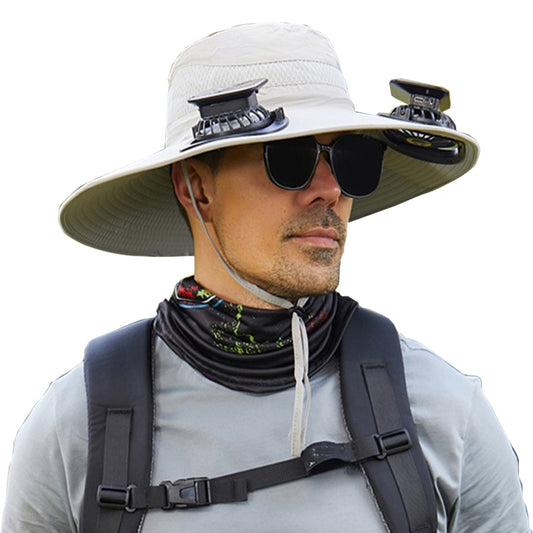 Darzheoy Solar Fan Hat Wide Brim Solar Fan Hat Outdoor Wide Brim Sun Hat with Solar Fan Fishing Hat, V1189-WXFWAL-20260326-02461