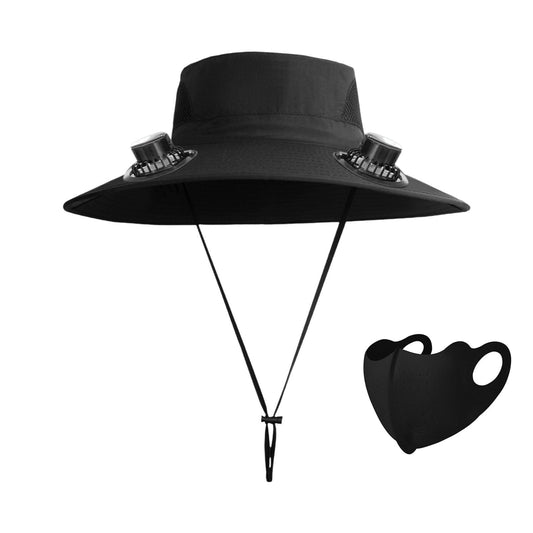 Darzheoy Solar Fan Hat Wide Brim Solar Fan Hat Outdoor Wide Brim Sun Hat with Solar Fan Fishing Hat, V1189-WXFWAL-20260326-02467
