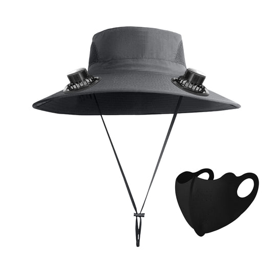 Darzheoy Solar Fan Hat Wide Brim Solar Fan Hat Outdoor Wide Brim Sun Hat with Solar Fan Fishing Hat, V1189-WXFWAL-20260326-02468