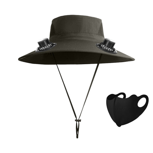 Darzheoy Solar Fan Hat Wide Brim Solar Fan Hat Outdoor Wide Brim Sun Hat with Solar Fan Fishing Hat, V1189-WXFWAL-20260326-02470