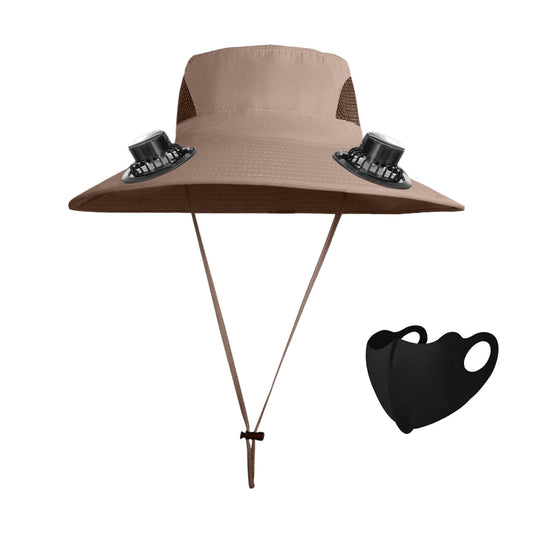 Darzheoy Solar Fan Hat Wide Brim Solar Fan Hat Outdoor Wide Brim Sun Hat with Solar Fan Fishing Hat, V1189-WXFWAL-20260326-02471