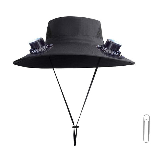 Darzheoy Solar Fan Hat Wide Brim Solar Fan Hat Outdoor Wide Brim Sun Hat with Solar Fan Fishing Hat, V1189-WXFWAL-20260326-02472