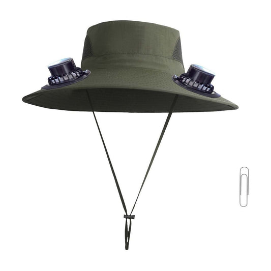 Darzheoy Solar Fan Hat Wide Brim Solar Fan Hat Outdoor Wide Brim Sun Hat with Solar Fan Fishing Hat, V1189-WXFWAL-20260326-02474