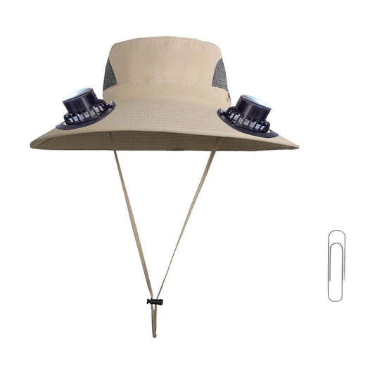Darzheoy Solar Fan Hat Wide Brim Solar Fan Hat Outdoor Wide Brim Sun Hat with Solar Fan Fishing Hat, V1189-WXFWAL-20260326-02475
