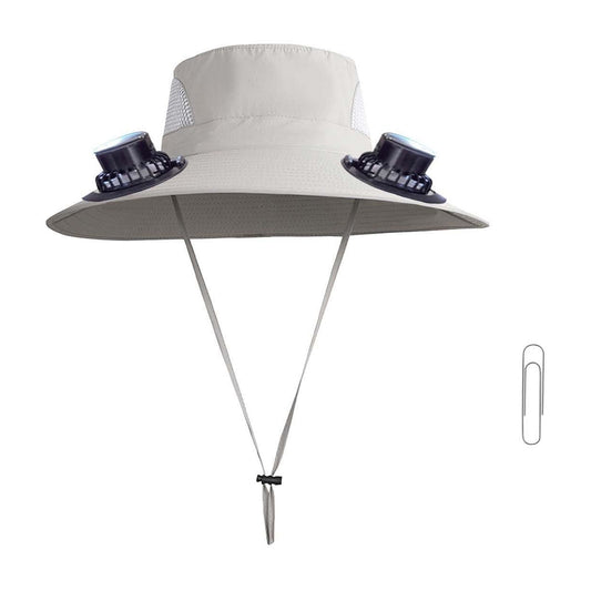 Darzheoy Solar Fan Hat Wide Brim Solar Fan Hat Outdoor Wide Brim Sun Hat with Solar Fan Fishing Hat, V1189-WXFWAL-20260326-02476