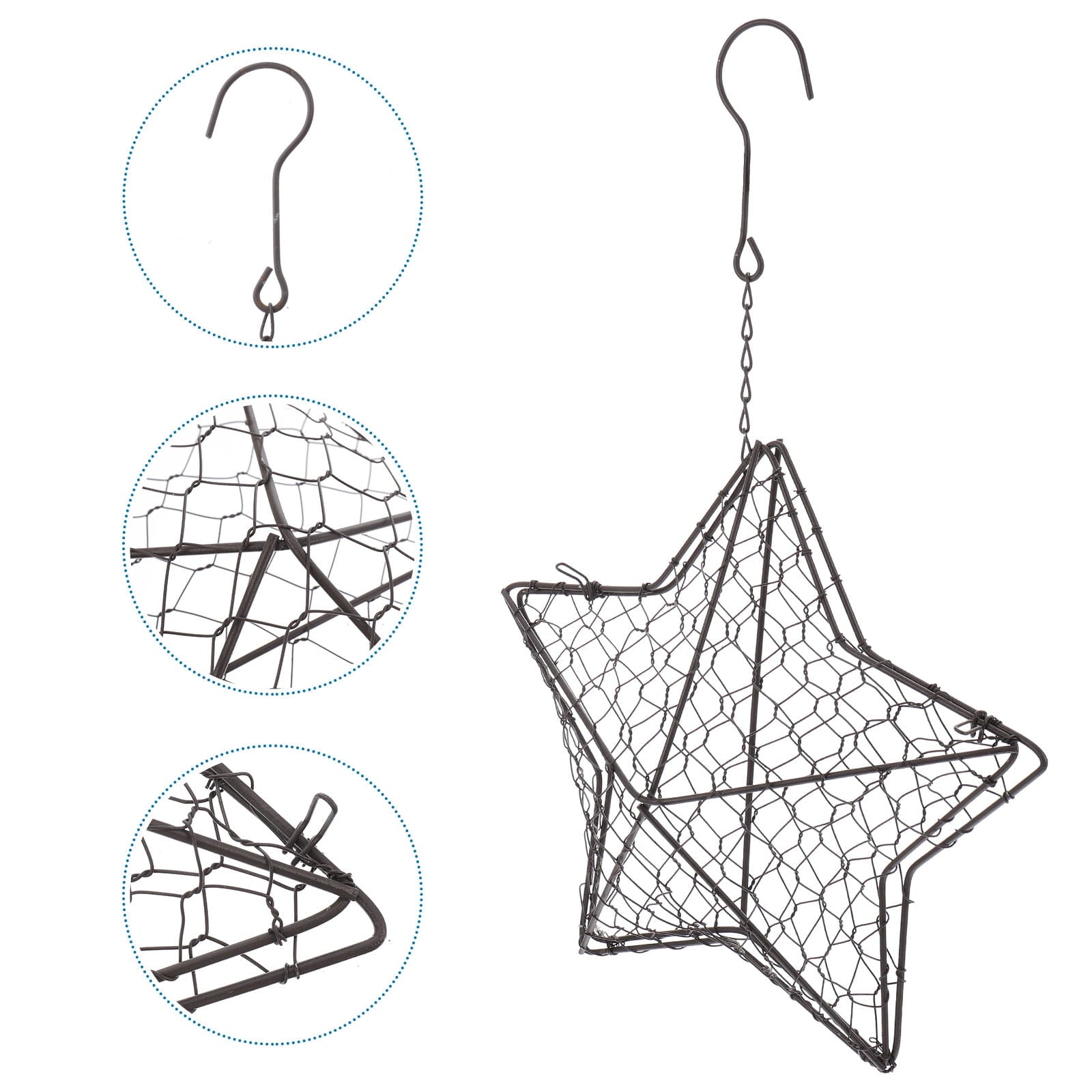 HOOWIFFY Iron Wire Wall Planter Hanging Basket Decorative Flower Pot Holder Space Saving for Indoor Outdoor V1189-WXFWAL-20260326-02489