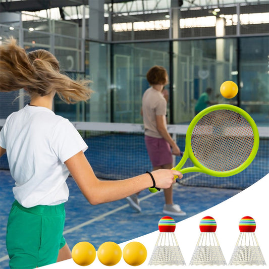 Chmadoxn Kids Badminton & Tennis Set - Racket Family Sports Gift with Balls, Lightweight Beginner Gear for V1189-WXFWAL-20260326-02509