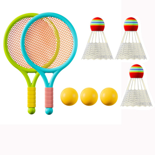 Chmadoxn Kids Badminton & Tennis Set - Racket Family Sports Gift with Balls, Lightweight Beginner Gear for V1189-WXFWAL-20260326-02509