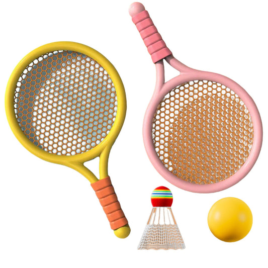 Chmadoxn Kids Badminton & Tennis Set - Racket Family Sports Gift with Balls, Lightweight Beginner Gear for V1189-WXFWAL-20260326-02510