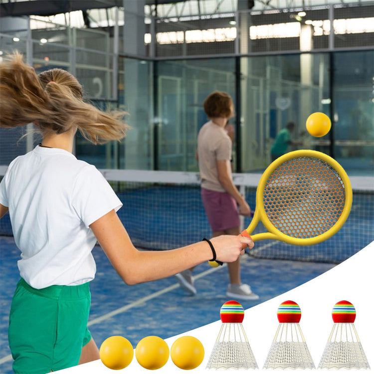 Chmadoxn Kids Badminton & Tennis Set - Racket Family Sports Gift with Balls, Lightweight Beginner Gear for V1189-WXFWAL-20260326-02511