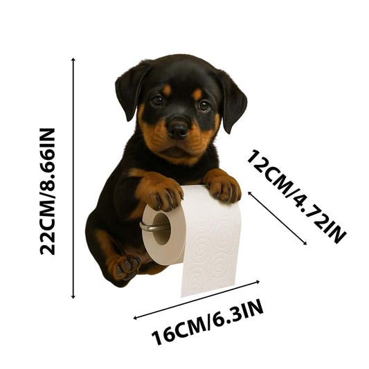 Darzheoy Dogs Toilet Roll Holder Series, 3D Resin Cute Dog Towel Rack, Wall Mouted Toilets Paper Storage V1189-WXFWAL-20260326-02517