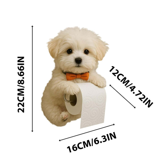 Darzheoy Dogs Toilet Roll Holder Series, 3D Resin Cute Dog Towel Rack, Wall Mouted Toilets Paper Storage V1189-WXFWAL-20260326-02518