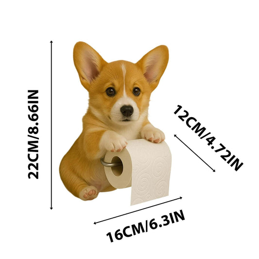 Darzheoy Dogs Toilet Roll Holder Series, 3D Resin Cute Dog Towel Rack, Wall Mouted Toilets Paper Storage V1189-WXFWAL-20260326-02521