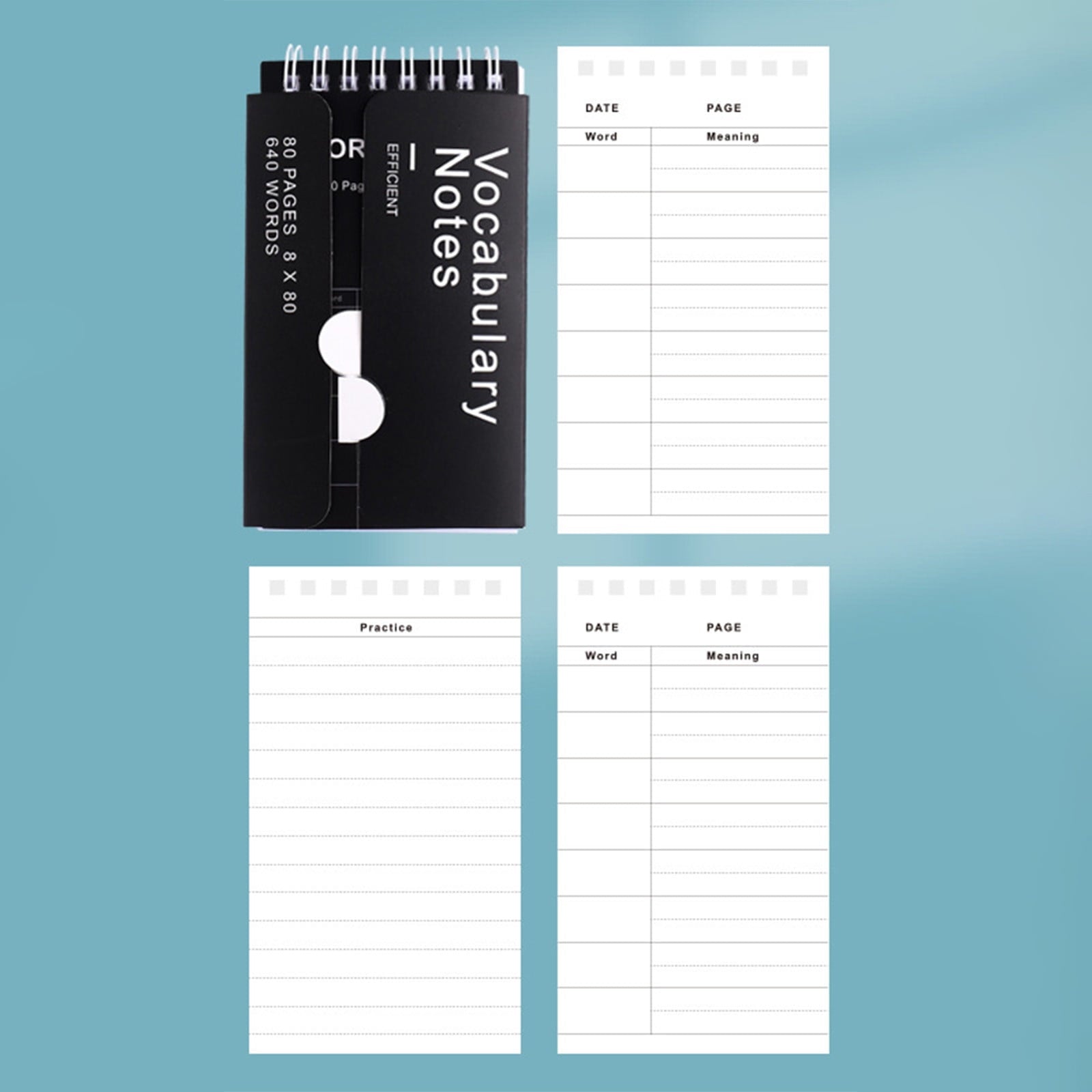Kdkad Mini Spiral Memo Pads - Pocket-Sized Coil Notebook Set with Ring Binding for Vocabulary, Study Notes & V1189-WXFWAL-20260326-02531