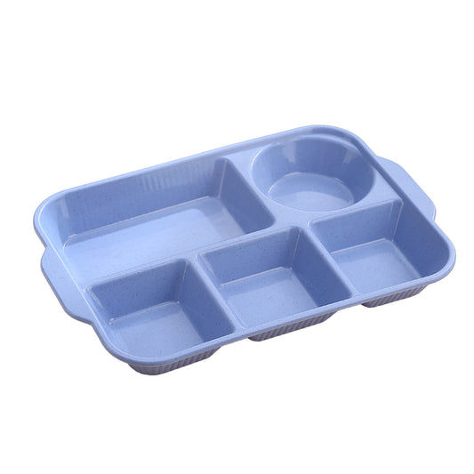 Darzheoy Unbreakable Divided Plates, 5-Compartment Wheat Straw Tray Divided Food Plates Lunch Trays Section V1189-WXFWAL-20260326-02535