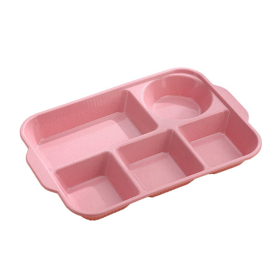 Darzheoy Unbreakable Divided Plates, 5-Compartment Wheat Straw Tray Divided Food Plates Lunch Trays Section V1189-WXFWAL-20260326-02537
