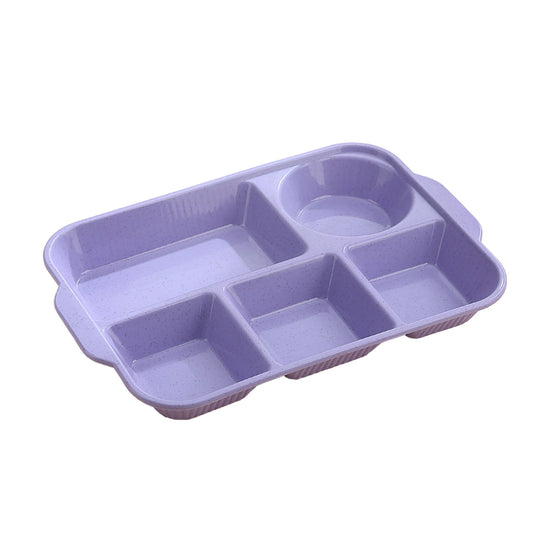 Darzheoy Unbreakable Divided Plates, 5-Compartment Wheat Straw Tray Divided Food Plates Lunch Trays Section V1189-WXFWAL-20260326-02538