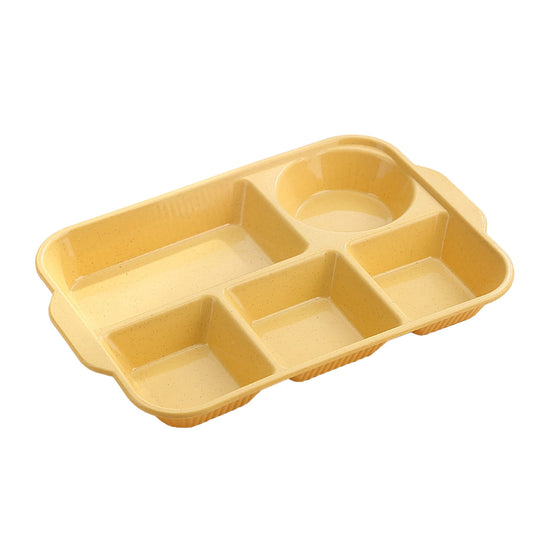 Darzheoy Unbreakable Divided Plates, 5-Compartment Wheat Straw Tray Divided Food Plates Lunch Trays Section V1189-WXFWAL-20260326-02540
