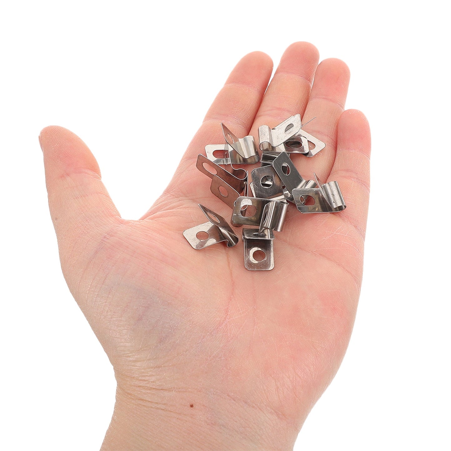 HOOWIFFY 100Pcs Stainless Steel Metal Wire Fence Clips for Quick and Easy Installation Fixing Accessories V1189-WXFWAL-20260326-02557
