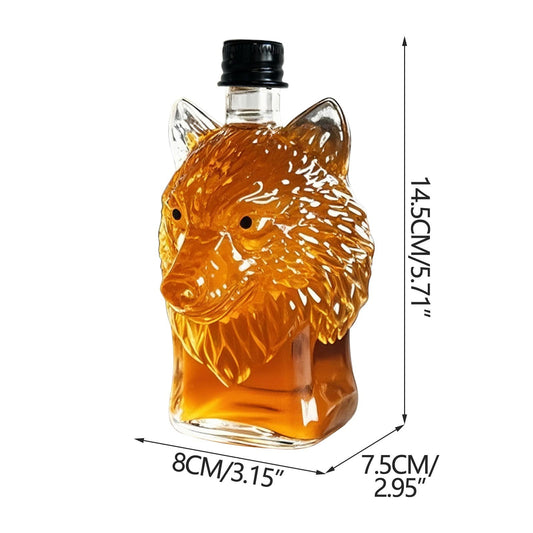 Darzheoy Wolf Whiskey Bottle, Funny Wolf Whiskey Bottle, 3D Wolf Shape Glass, Wine Decanter for Men Dad, Home V1189-WXFWAL-20260326-02563