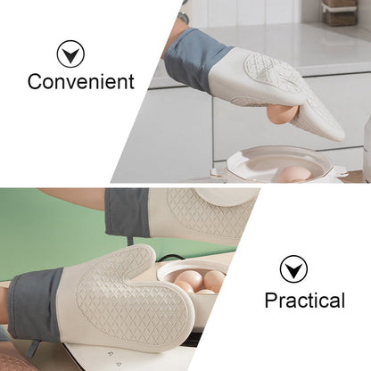 HOOWIFFY Silicone Oven Mitts Baking Gloves White 2 Pieces for Kitchen Cooking V1189-WXFWAL-20260326-02573