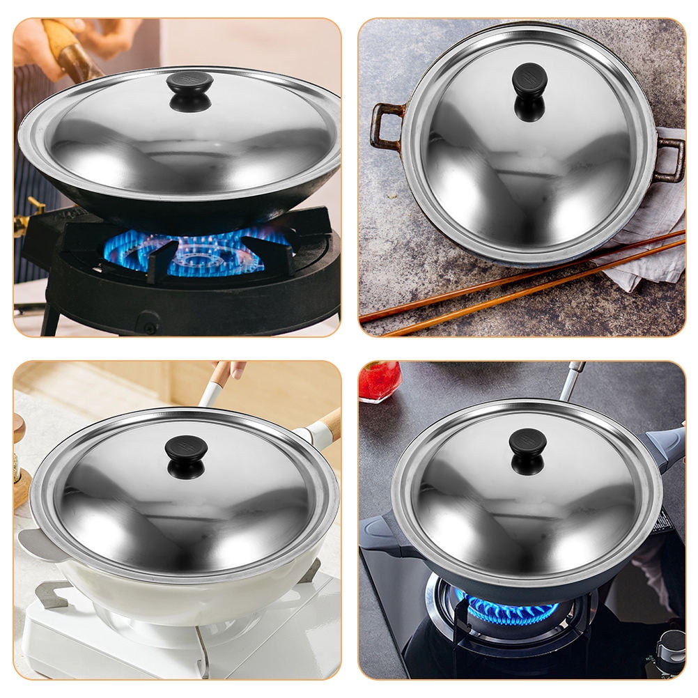 HOOWIFFY Stainless Steel Pot Lid for Kitchen Easy Clean Universal Pan Cover with Sturdy Handle 11.8 Inches V1189-WXFWAL-20260326-02589