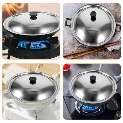 HOOWIFFY Stainless Steel Pot Lid for Kitchen Easy Clean Universal Pan Cover with Sturdy Handle 11.8 Inches V1189-WXFWAL-20260326-02589