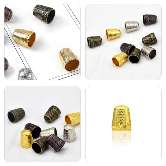 HOOWIFFY Portable Copper Thimble Golden Sewing Accessory for Beginners 10Pcs V1189-WXFWAL-20260326-02592