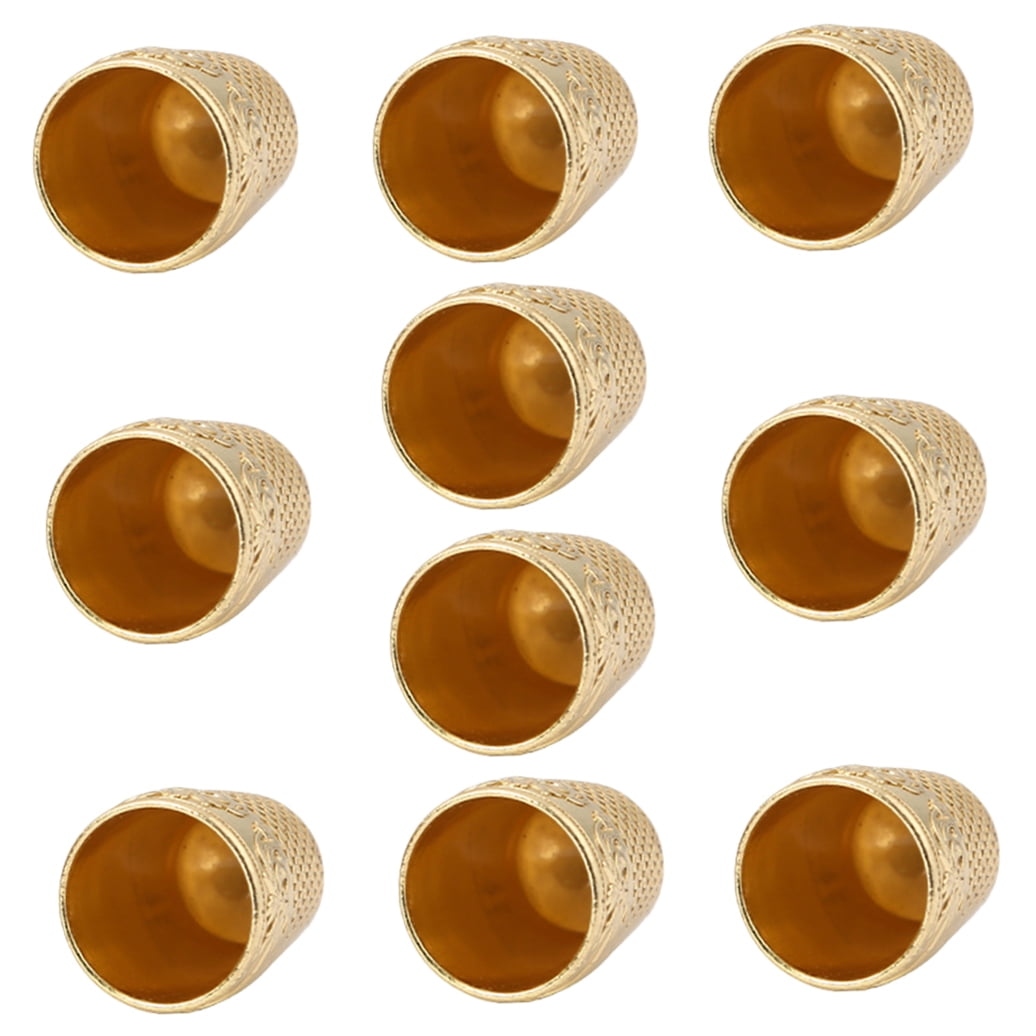 HOOWIFFY Portable Copper Thimble Golden Sewing Accessory for Beginners 10Pcs V1189-WXFWAL-20260326-02592