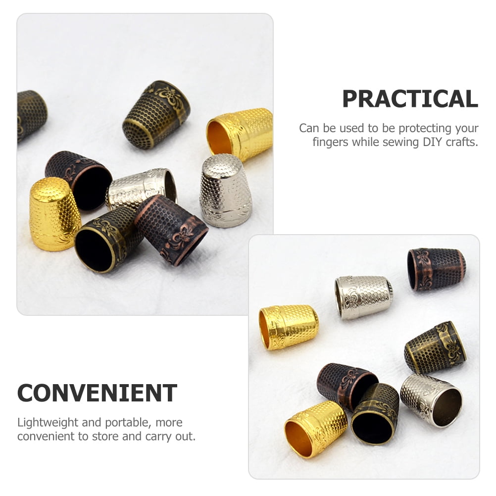 HOOWIFFY Portable Copper Thimble Golden Sewing Accessory for Beginners 10Pcs V1189-WXFWAL-20260326-02592