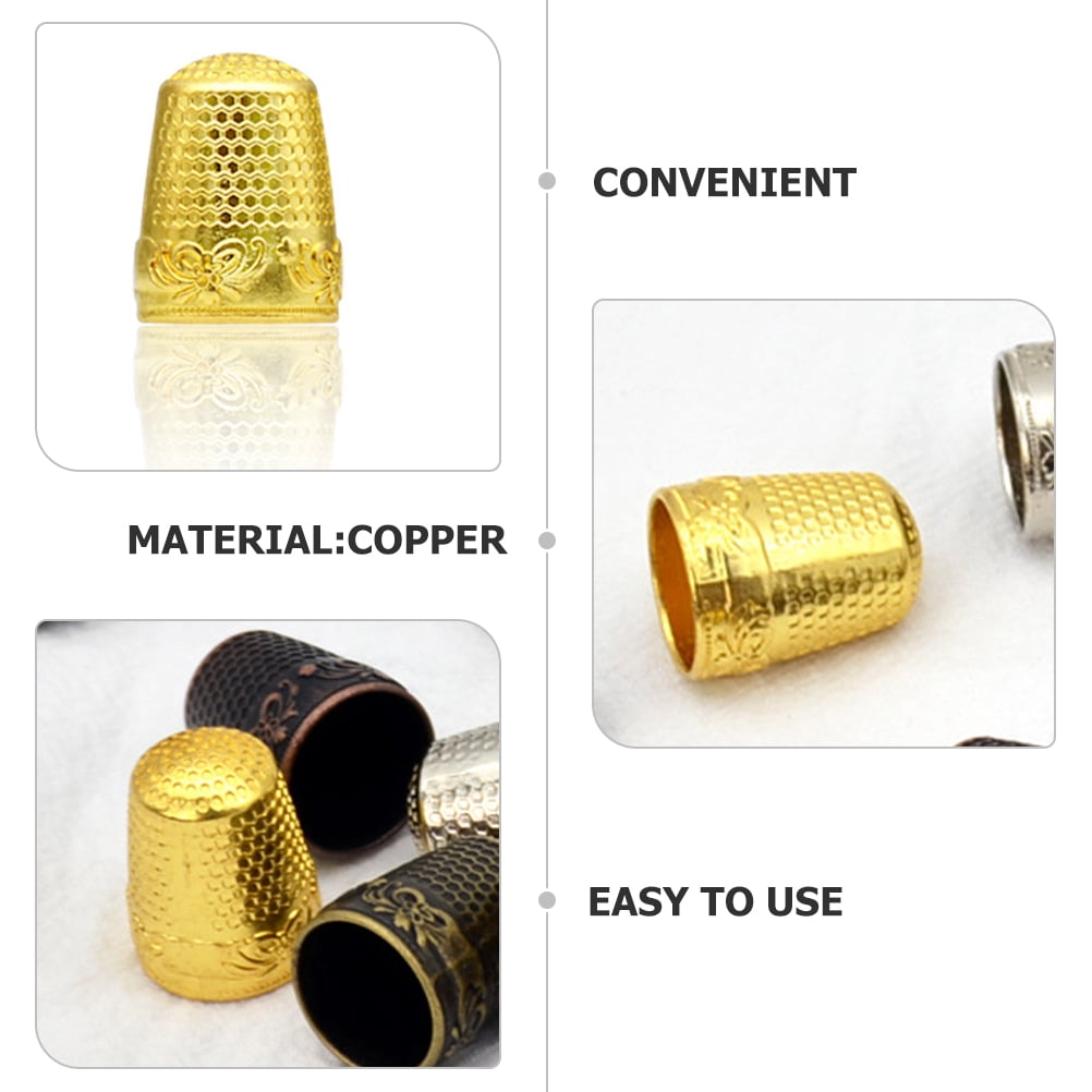 HOOWIFFY Portable Copper Thimble Golden Sewing Accessory for Beginners 10Pcs V1189-WXFWAL-20260326-02592