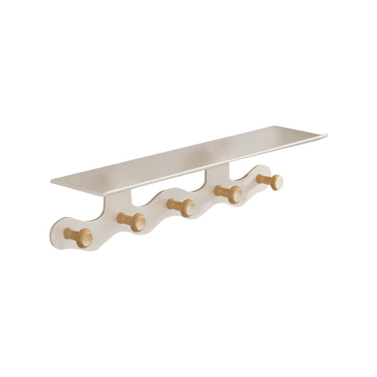 Darzheoy Wall Mounted Coat Rack with Shelf, 14 inches White Wood Floating Shelf for Entryway, Bathroom, V1189-WXFWAL-20260326-02594