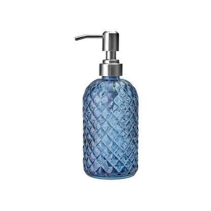 Darzheoy Glass Soap Dispenser 15 Oz for Bathroom Kitchen, Hand Soap/Lotion Dispenser with Plastic Pump Blue V1189-WXFWAL-20260326-02596