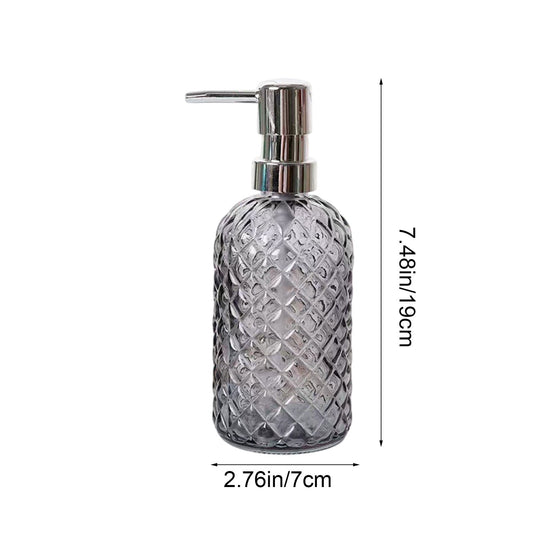 Darzheoy Glass Soap Dispenser 15 Oz for Bathroom Kitchen, Hand Soap/Lotion Dispenser with Plastic Pump Gray V1189-WXFWAL-20260326-02597