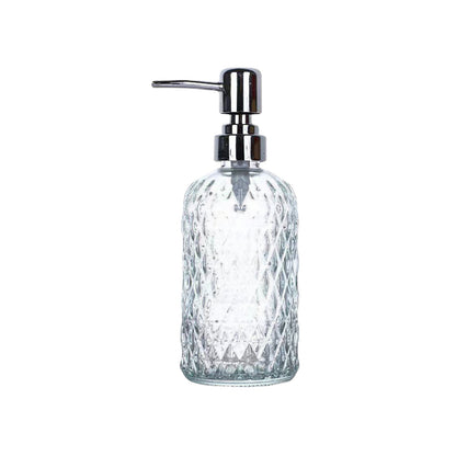 Darzheoy Glass Soap Dispenser 15 Oz for Bathroom Kitchen, Hand Soap/Lotion Dispenser with Plastic Pump White V1189-WXFWAL-20260326-02600