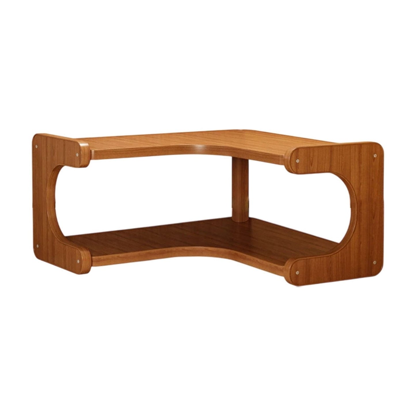 Kdkad 2-Tier Corner Desk Shelf 14x5 Inch Solid Wood Organizer for Kitchen/Bathroom/ice Multi-Functional V1189-WXFWAL-20260326-02601