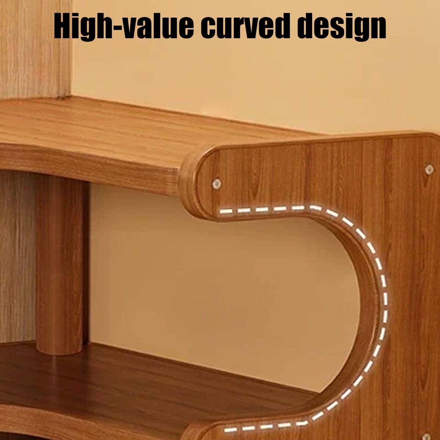 Kdkad 2-Tier Corner Desk Shelf 14x5 Inch Solid Wood Organizer for Kitchen/Bathroom/ice Multi-Functional V1189-WXFWAL-20260326-02601