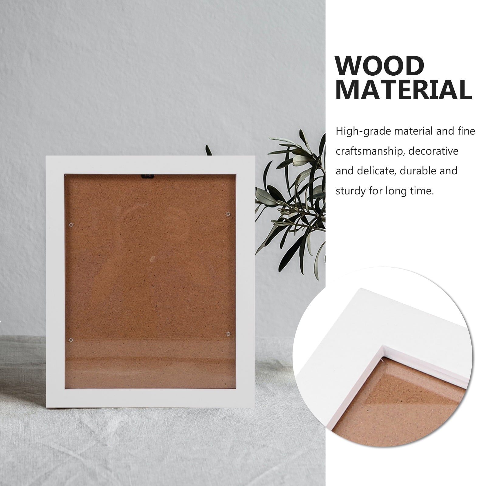 HOOWIFFY Decorative White Picture Frame for Home Use Elegant Design 8.5x11 Plastic Photo Display Frame V1189-WXFWAL-20260326-02603