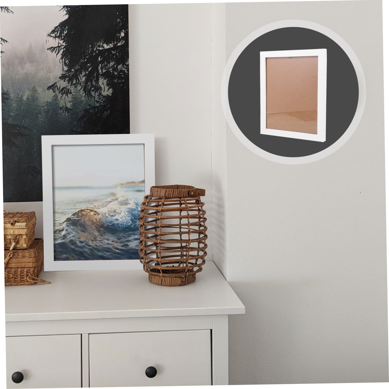 HOOWIFFY Decorative White Picture Frame for Home Use Elegant Design 8.5x11 Plastic Photo Display Frame V1189-WXFWAL-20260326-02603