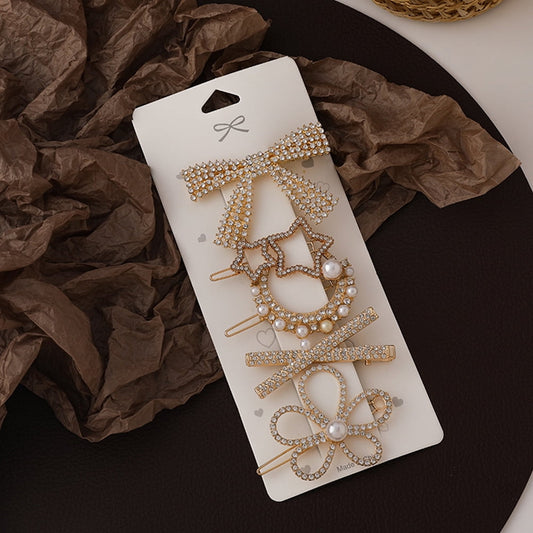 HOOWIFFY 5-Pack Rhinestone Hair Barrettes Small Sparkling Hair Clips for Women Daily Wear and Stylish V1189-WXFWAL-20260326-02605