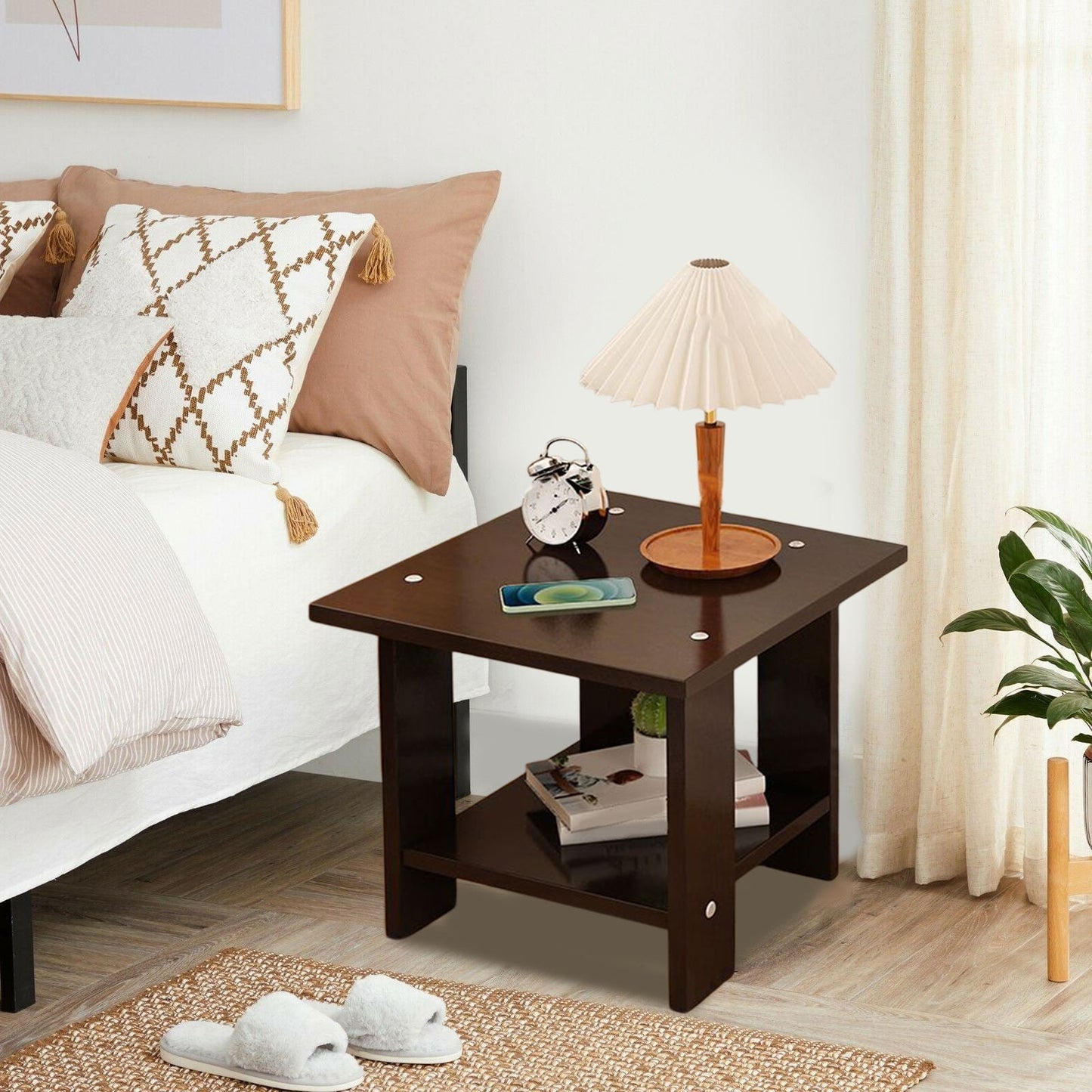 Kdkad Compact Multi-Functional Side Table, Small Accent End Table for Sofa, Bedside, Living Room & Apartment, V1189-WXFWAL-20260326-02608