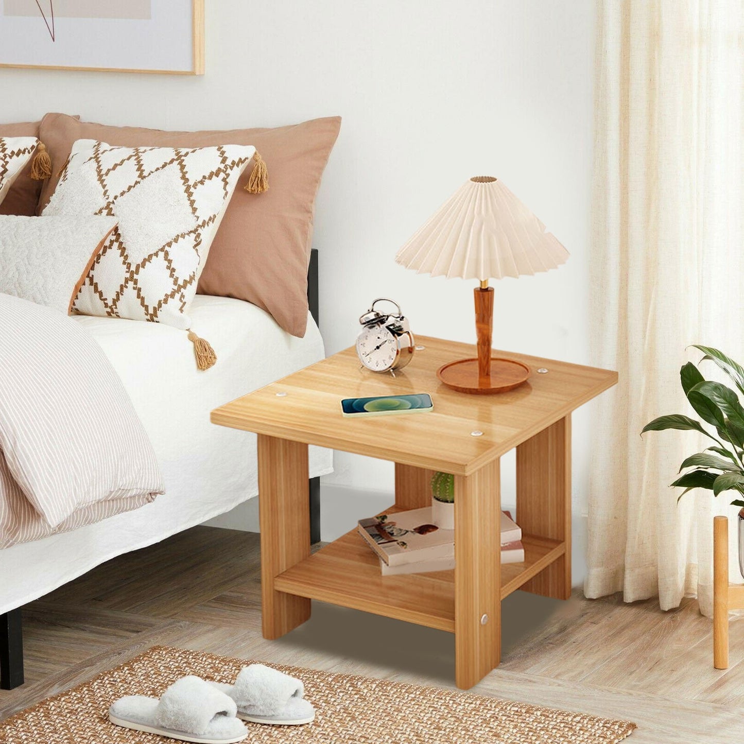 Kdkad Compact Multi-Functional Side Table, Small Accent End Table for Sofa, Bedside, Living Room & Apartment, V1189-WXFWAL-20260326-02609