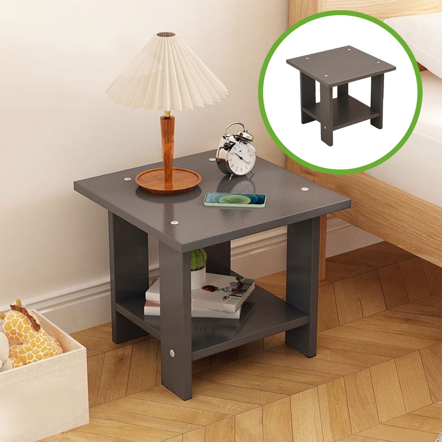 Kdkad Compact Multi-Functional Side Table, Small Accent End Table for Sofa, Bedside, Living Room & Apartment, V1189-WXFWAL-20260326-02610
