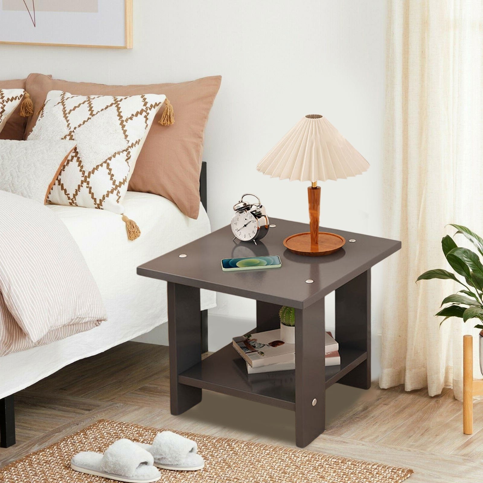 Kdkad Compact Multi-Functional Side Table, Small Accent End Table for Sofa, Bedside, Living Room & Apartment, V1189-WXFWAL-20260326-02610