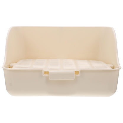 HOOWIFFY Pet Litter Box White Plastic, Durable for Rabbit and Small Animal Use V1189-WXFWAL-20260326-02612