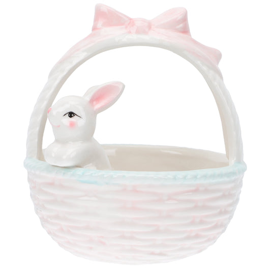 Easter Bunny Candy Dish Ceramic Basket Bowl Fruit Bowls Key Holder Ring Holder Rabbit Easter Home Desktop V1189-WXFWAL-20260326-02613